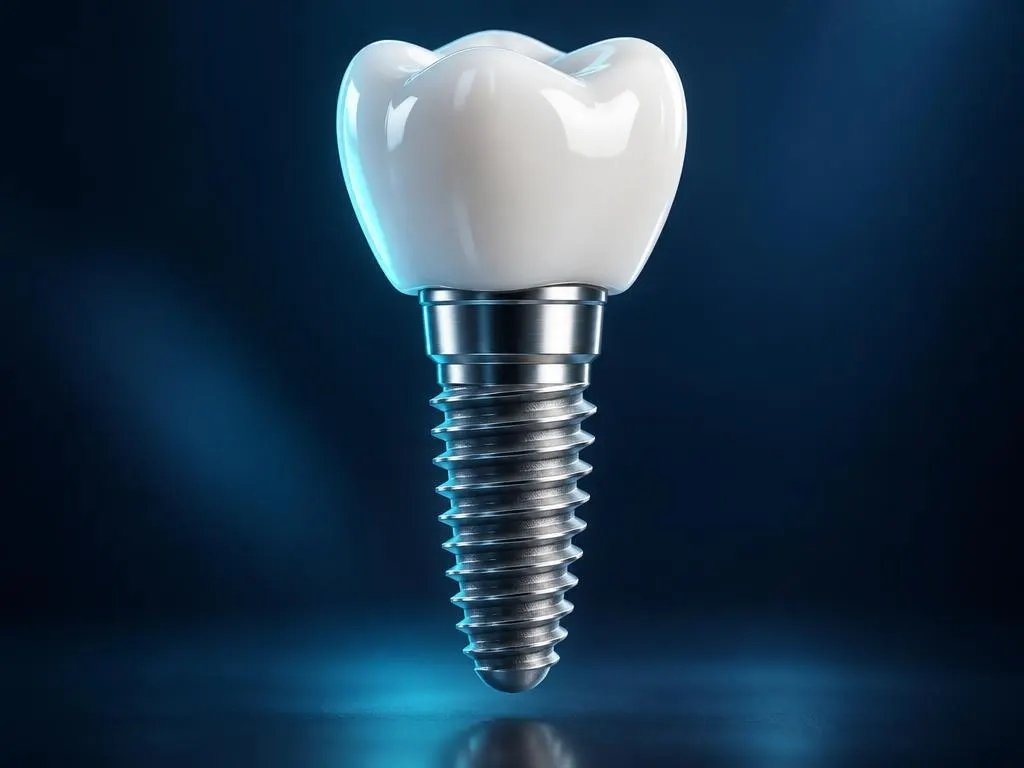 Educational illustration of a dental implant procedure at Dental Health Care & Implant Centre, Gaya